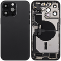 Backcover/Rahmen mit Ladebuchse Flex & Small Parts für iPhone 14 Pro Max (US-Version) (gebrauchter OEM-Ausbau, Qualität A) (Space Schwarz)