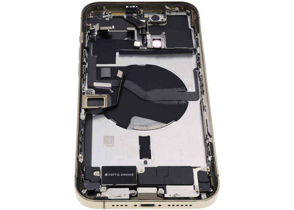 Backcover/Rahmen mit Ladebuchse Flex & Small Parts für iPhone 12 Pro Max (US-Version) (gebrauchter OEM-Ausbau, Qualität A) (Gold)