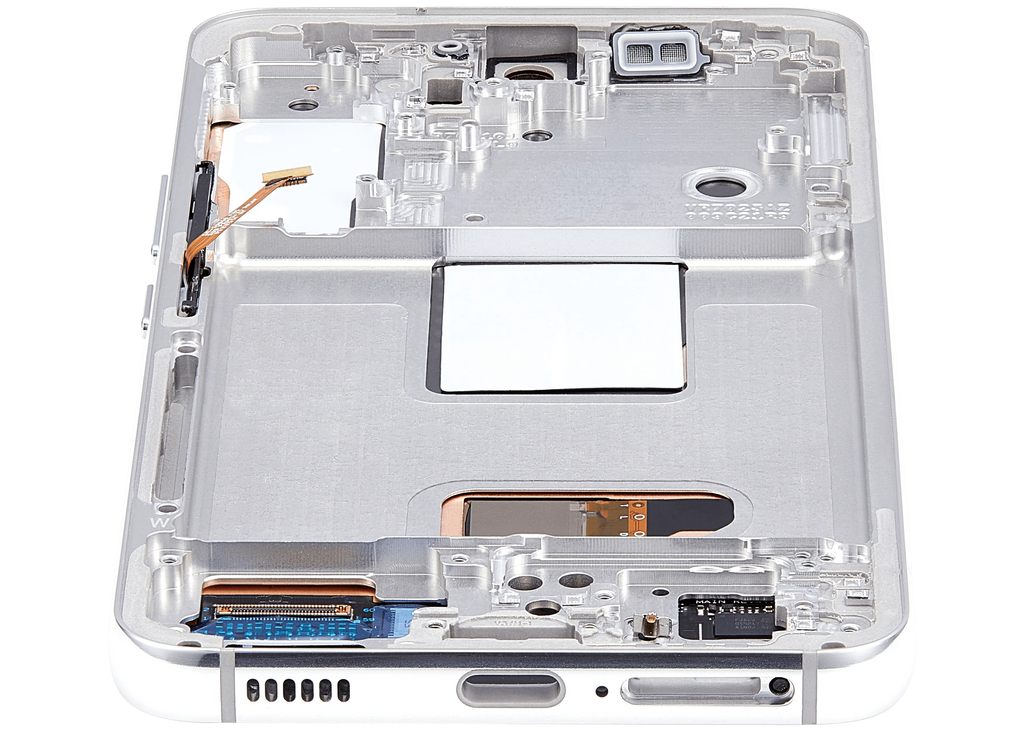 OLED-Display mit Rahmen für Samsung Galaxy S22 5G (US & International) (Aftermarket Plus) (Weiß)