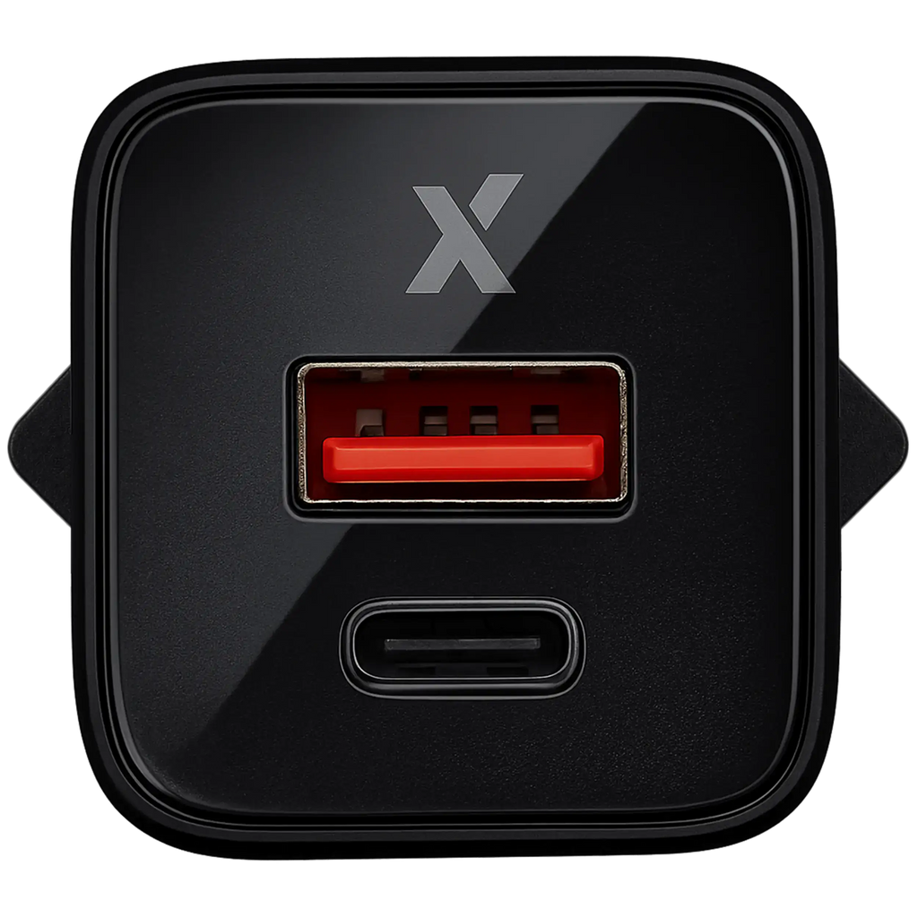 AmpSentrix Pro 30W 2-in-1 USB-C / USB-A GaN Wall Adapter (220V / EU Plug) (Schwarz Titanium)