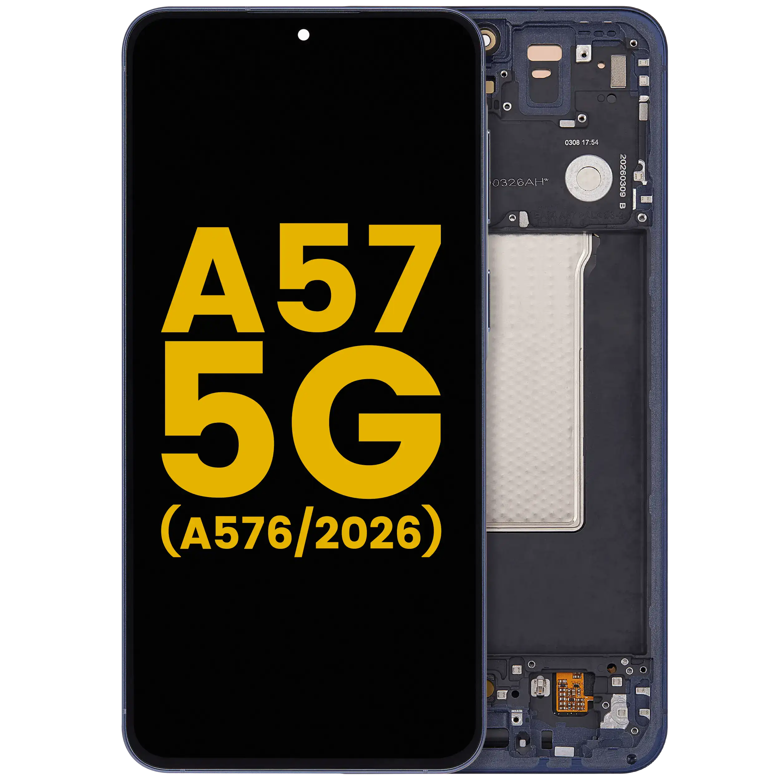 OLED-Display mit Rahmen für Samsung Galaxy A57 5G (A576 / 2026) (Refurbished) (Navy)