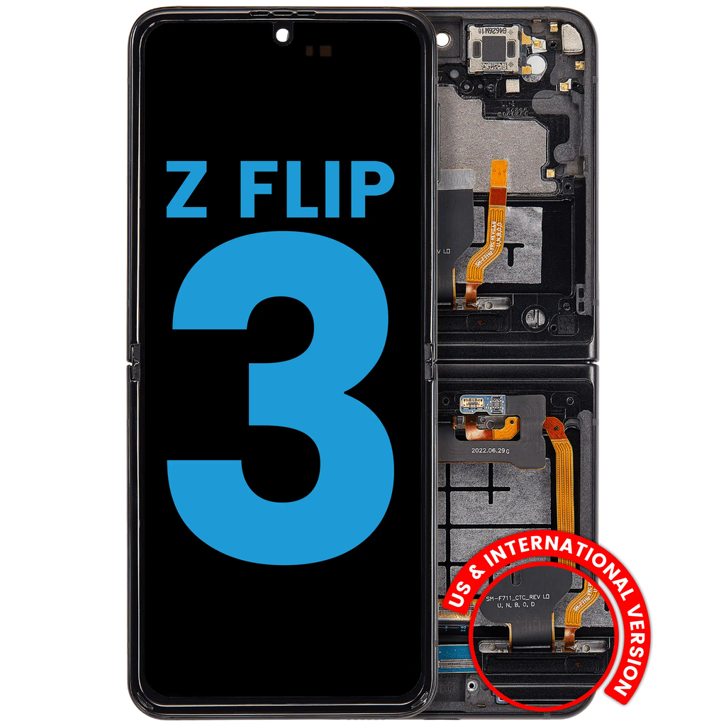 Innen-OLED-Display mit Rahmen Samsung Z Flip3 5G Phantom Black Aftermarket