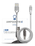 USB Type A auf Lightning Kabel (Non-MFI) 1,8 m (6 ft) AmpSentrix Infinity Silber