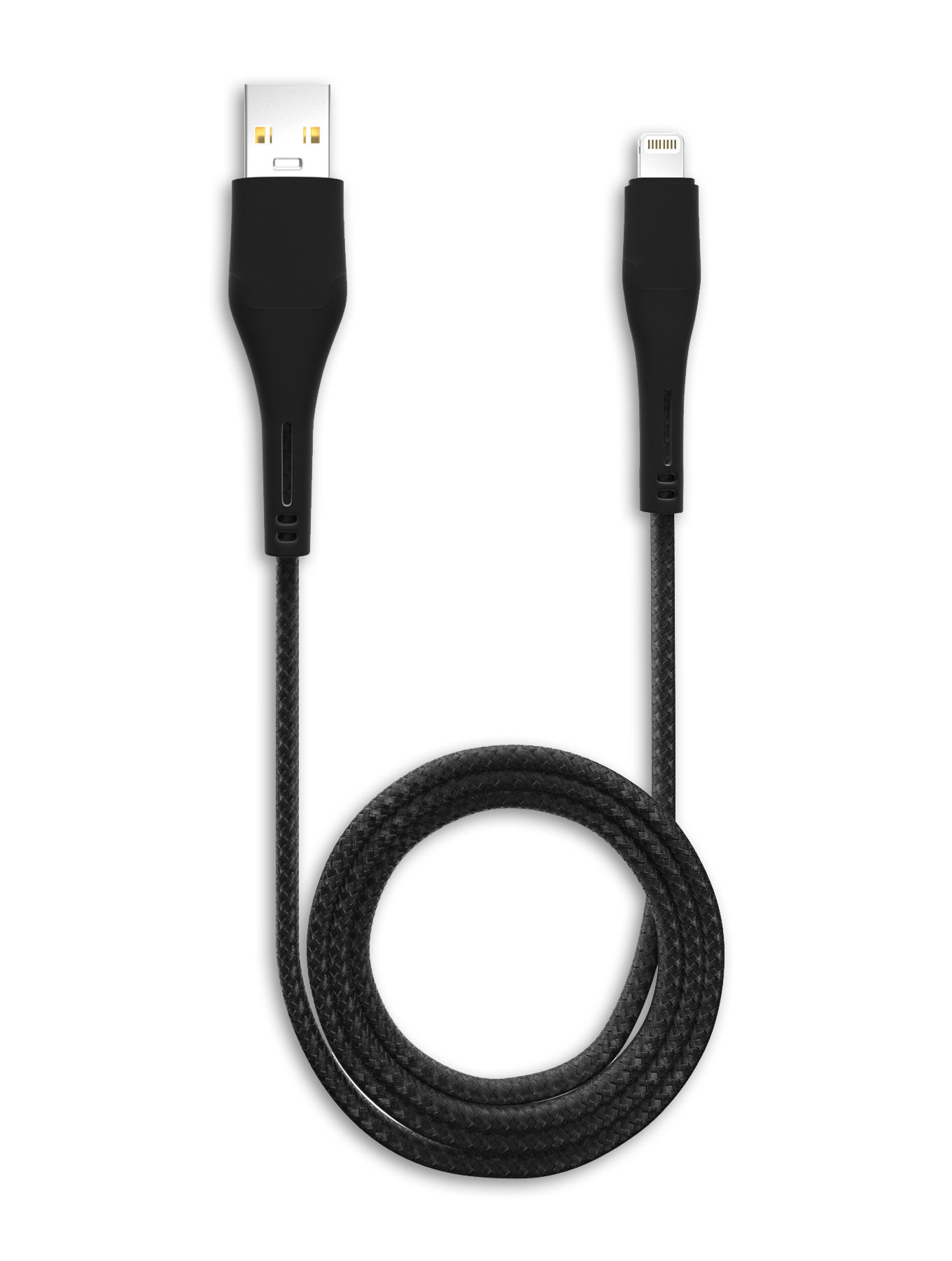 USB-A Lightning Kabel 1,8m Non-MFI Schwarz Ampsentrix