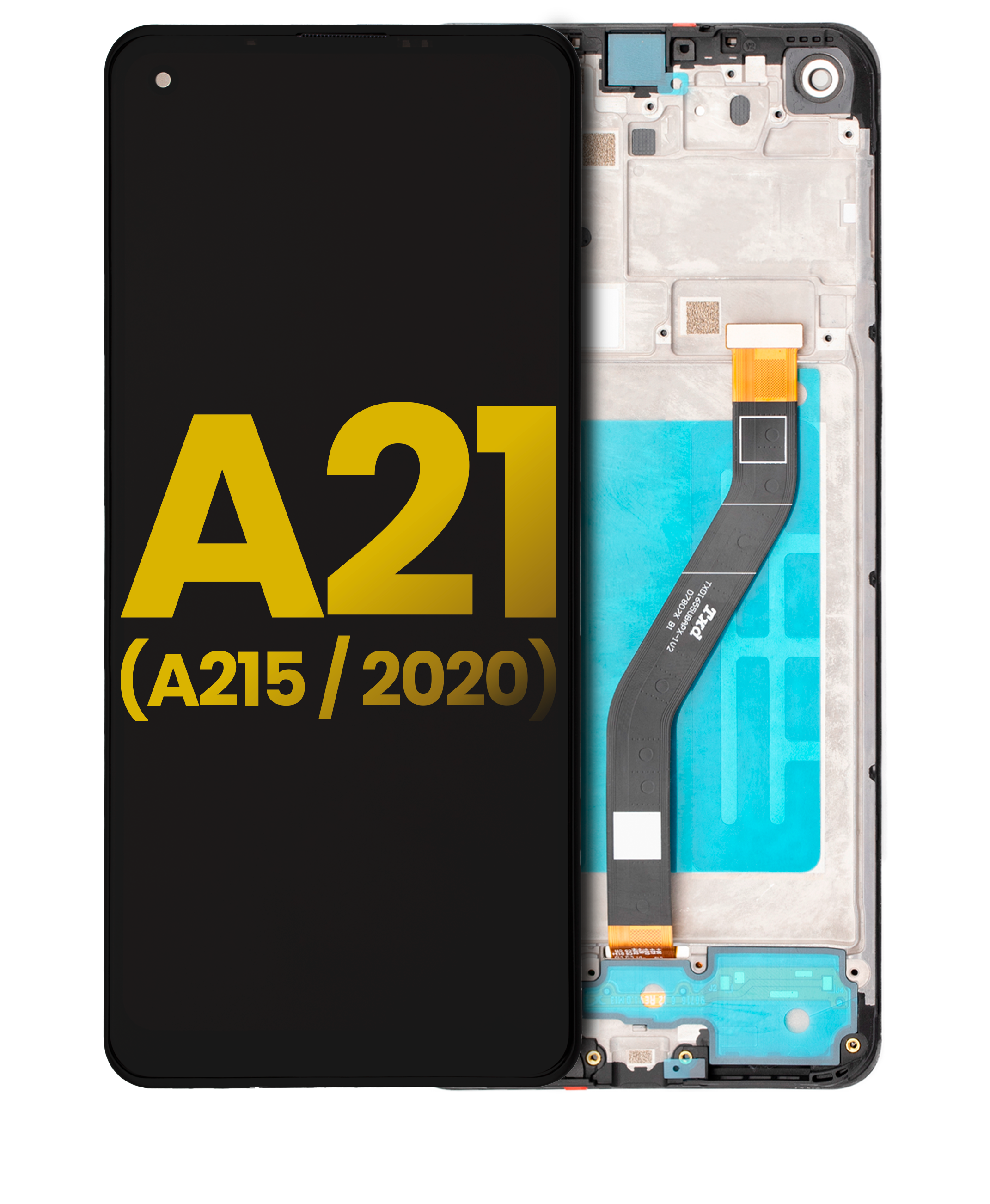 LCD-Display mit Rahmen für Samsung Galaxy A21 (A215 / 2020) (Alle Farben) (Refurbished)