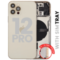 Backcover/Rahmen mit Small Parts für iPhone 12 Pro (EU / Global Version) (gebrauchter OEM-Ausbau, Qualität B) (Gold)
