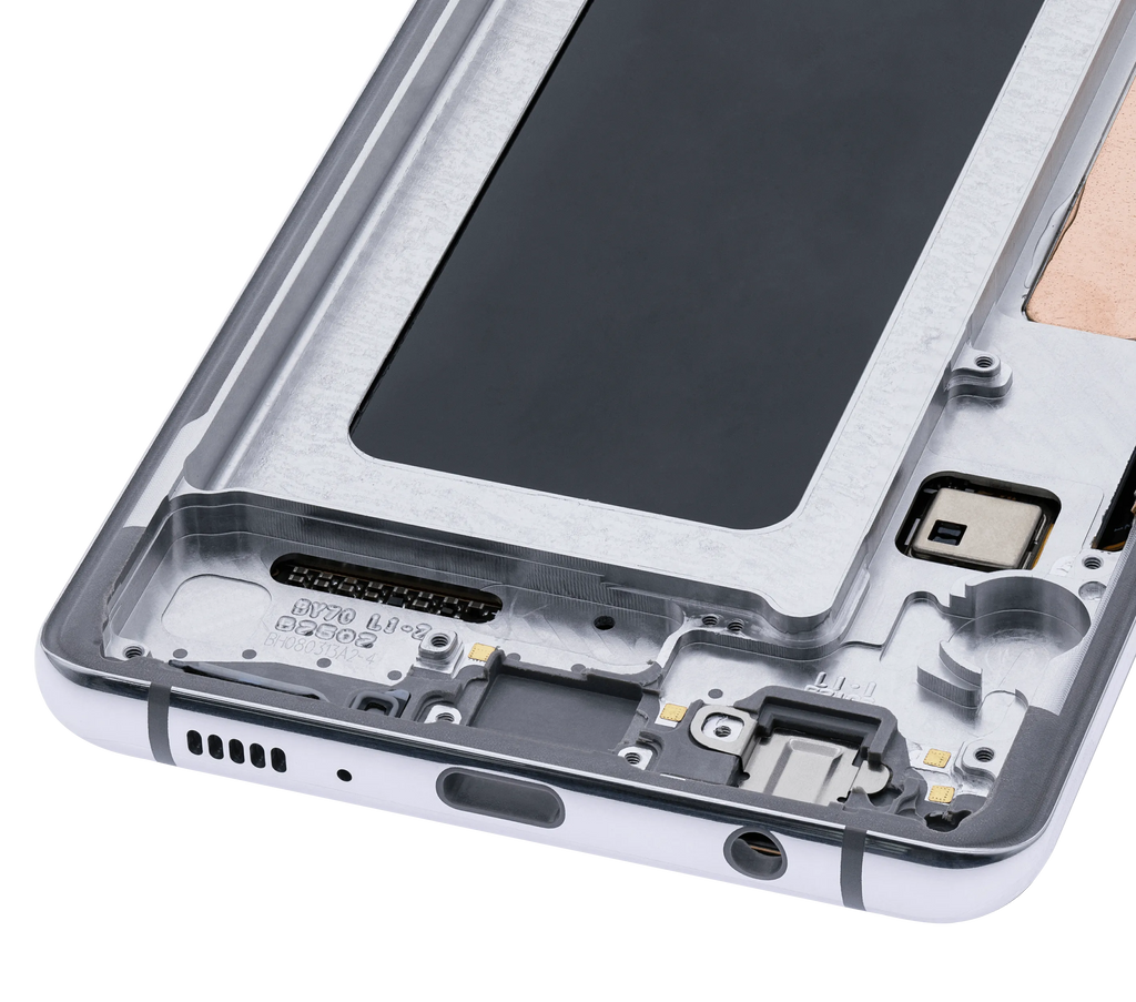 OLED-Display mit Rahmen für Samsung Galaxy S10 Plus (Aftermarket Plus) (Prism White)