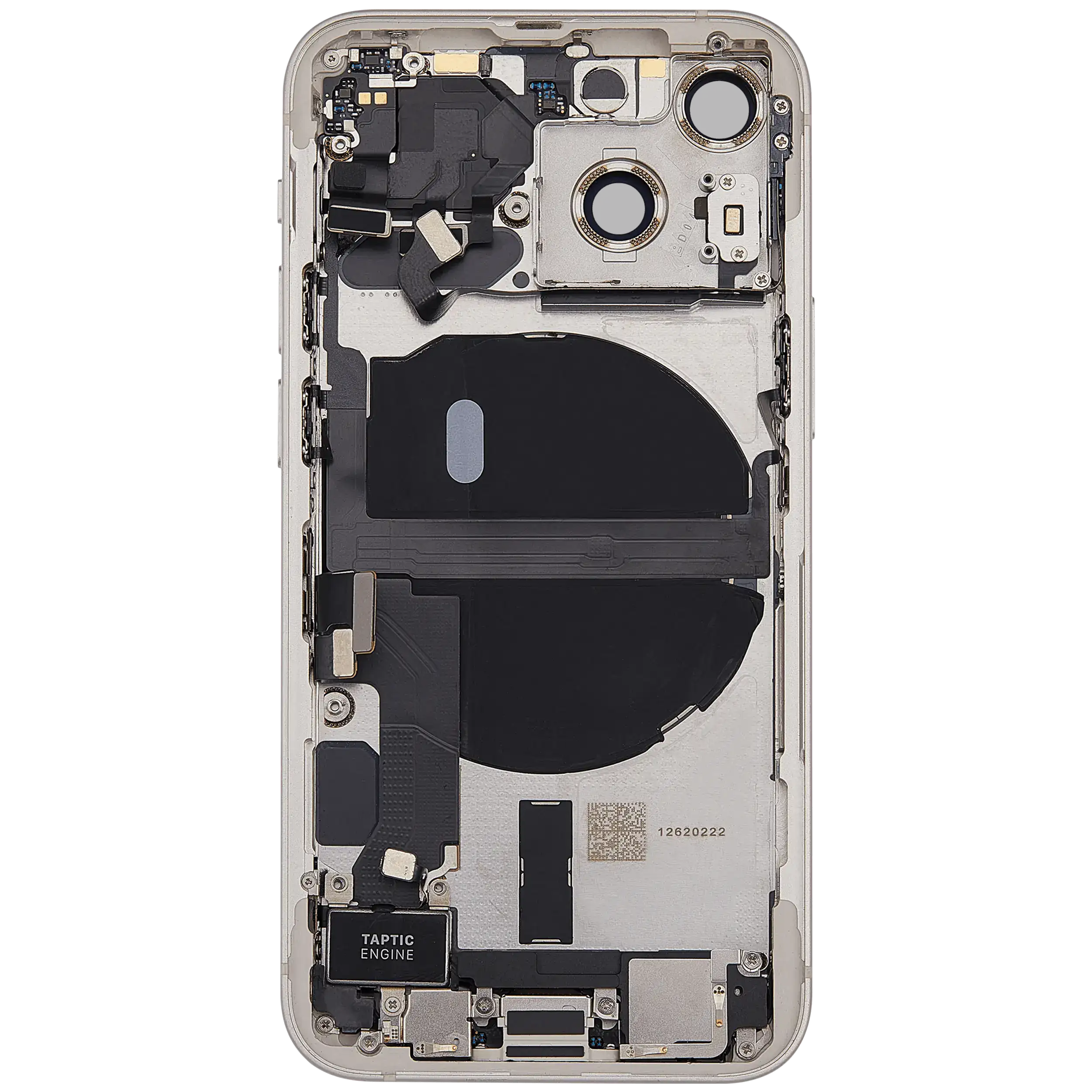 Backcover/Rahmen mit Ladebuchse Flex & Small Parts für iPhone 13 Mini (US-Version) (gebrauchter OEM-Ausbau, Qualität B) (Starlight)