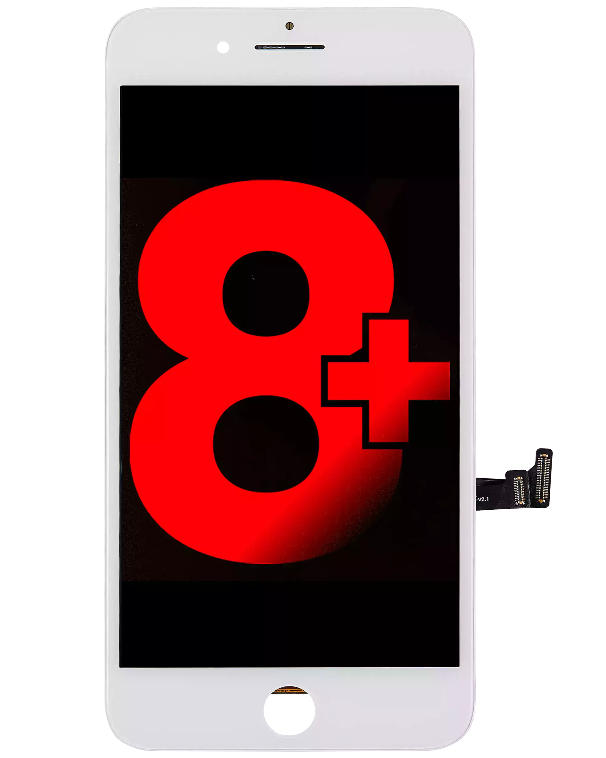 Complete LCD-Display mit Stahlplatte für iPhone 8 Plus (mit Front Camera: Prox Sensor & Ear Speaker) (Aftermarket Plus Quality: XO6) (Weiß)