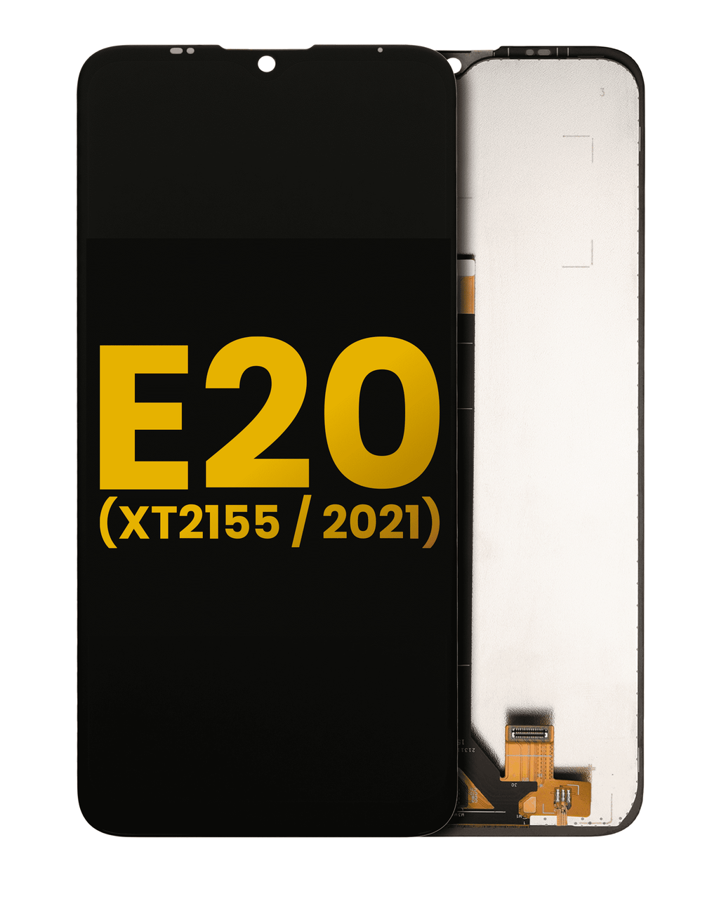 Frameless LCD Display for Motorola Moto E20 (XT2155 / 2021) (Refurbished) (Black)