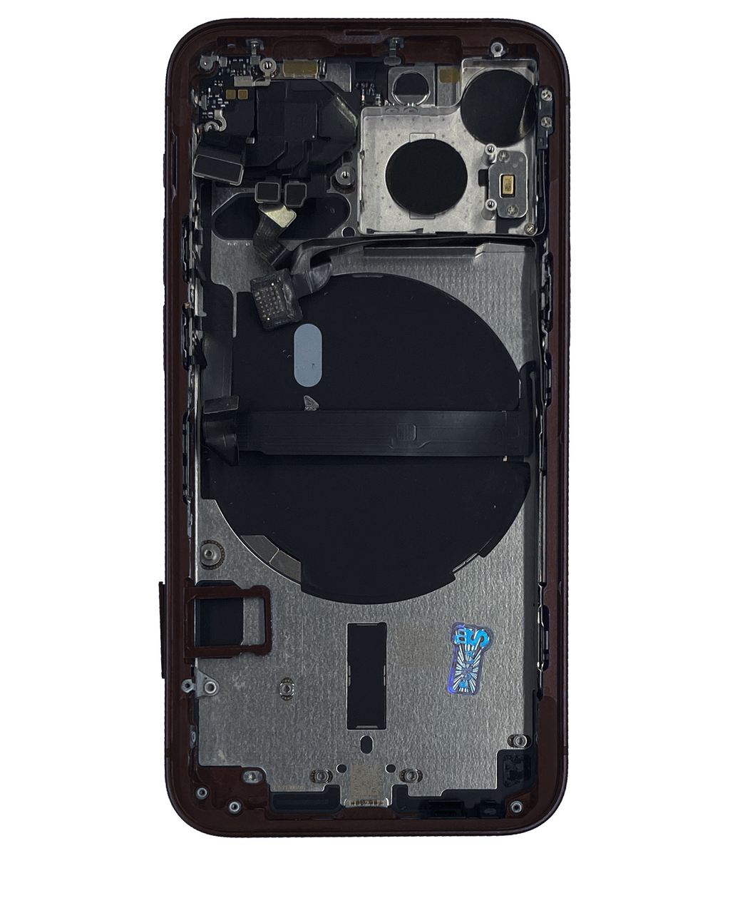 Backcover/Rahmen mit Small Parts für iPhone 13 Mini (US-Version) (gebrauchter OEM-Ausbau, Qualität B) (Midnight)