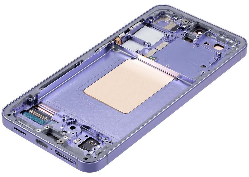 OLED-Display mit Rahmen für Samsung Galaxy S24 5G (US & Internationale Version) (gebrauchter OEM-Ausbau, Qualität B/C) (Cobalt Violet)