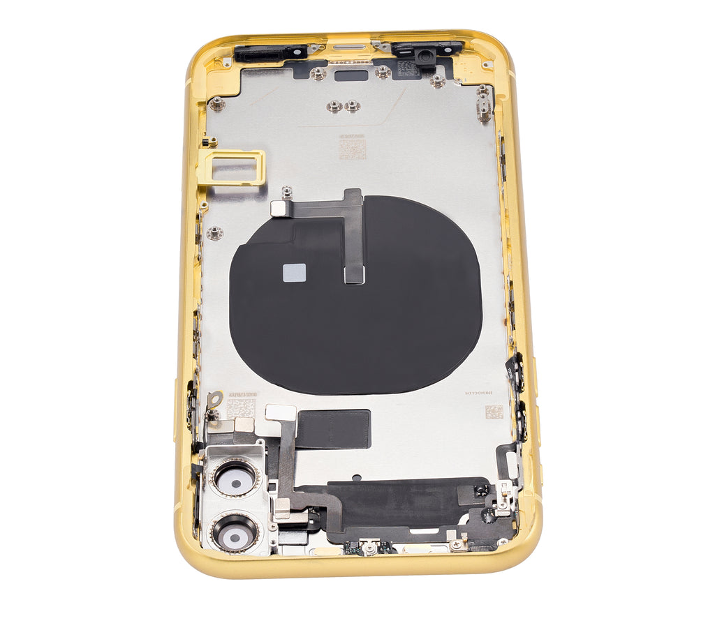 Backcover Rahmen mit Kleinteilen iPhone 11 Gelb Aftermarket Plus ohne Logo