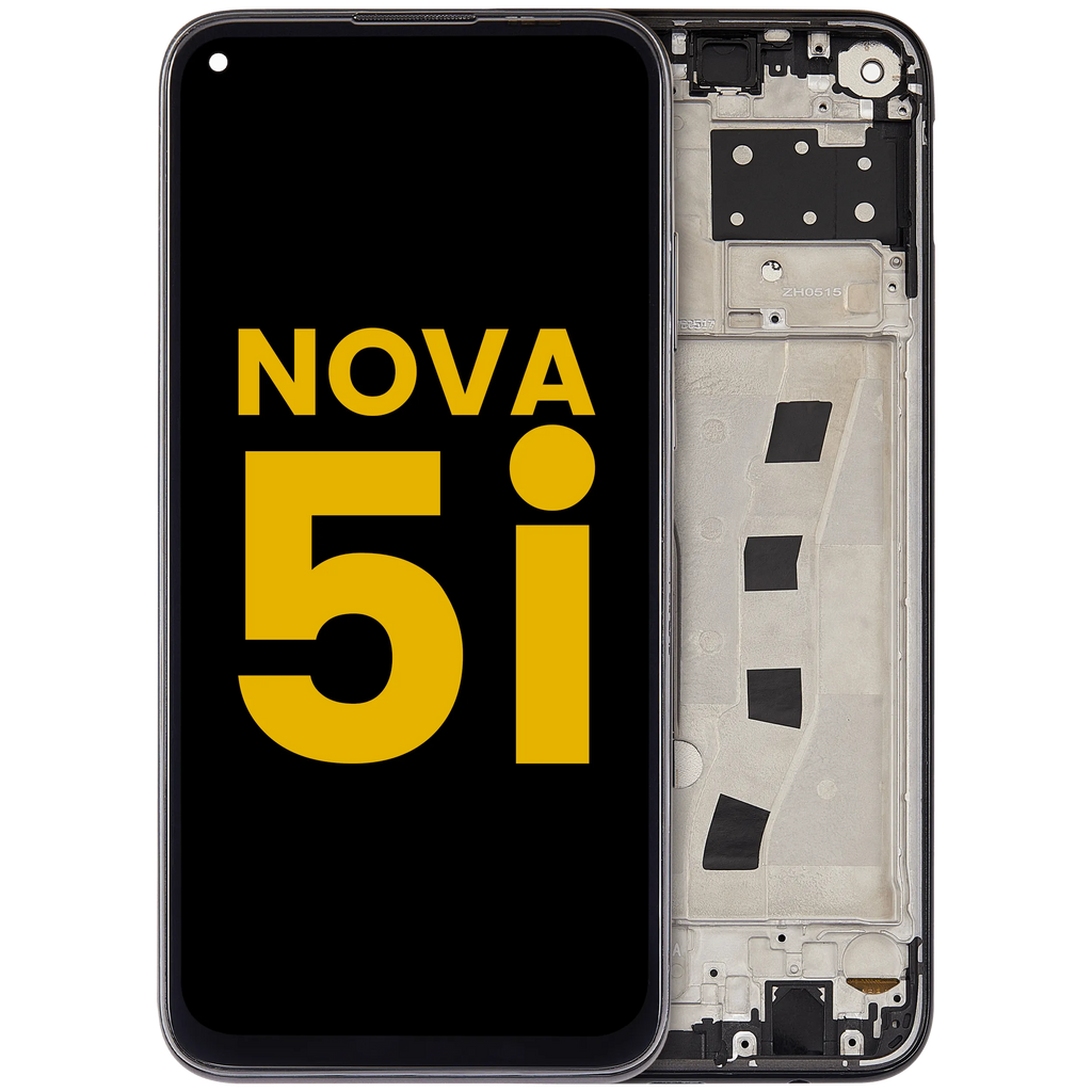 LCD-Display mit Rahmen für Huawei Nova 5i (2019) (Refurbished) (Schwarz)