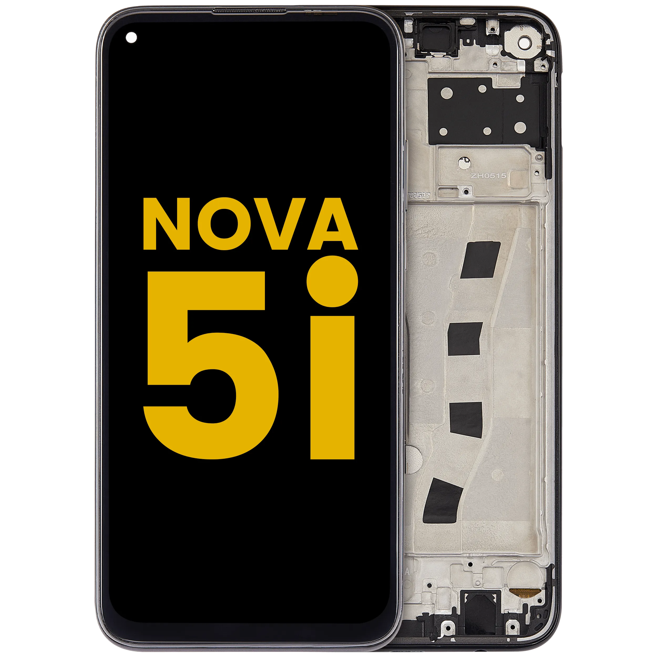 LCD-Display mit Rahmen für Huawei Nova 5i (2019) (Refurbished) (Schwarz)
