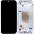 OLED-Display mit Rahmen für Samsung Galaxy S23 FE (US & Internationale Version) (gebrauchter OEM-Ausbau, Qualität B) (Cream)