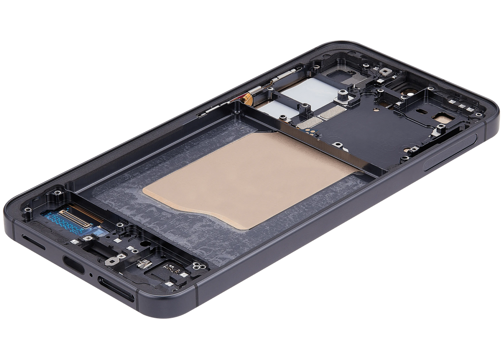 OLED-Display mit Rahmen für Samsung Galaxy S25 5G (US & International) (Aftermarket Plus) (Blau Schwarz)