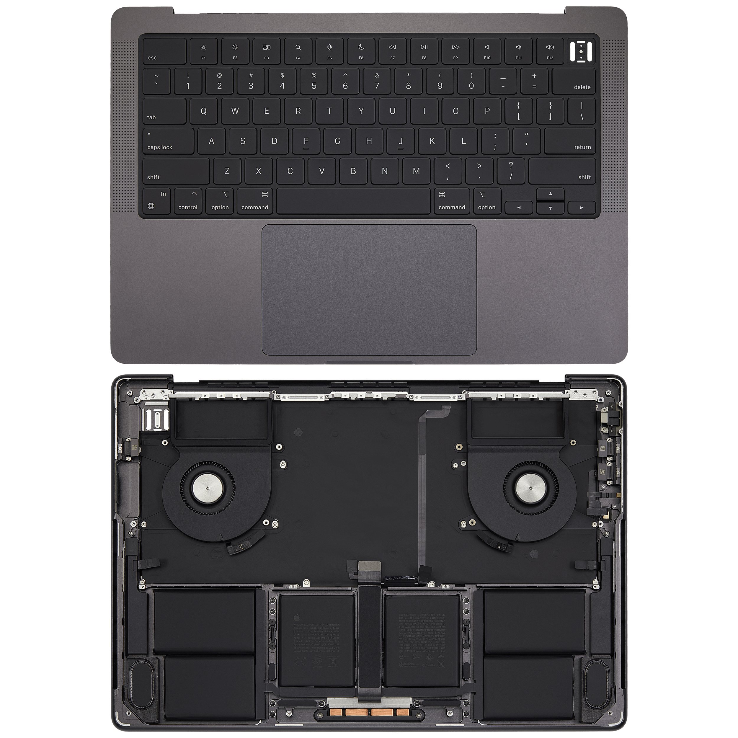 Topcase Akku Tastatur US MacBook Pro 14" A3401 Space Schwarz OEM Pull A
