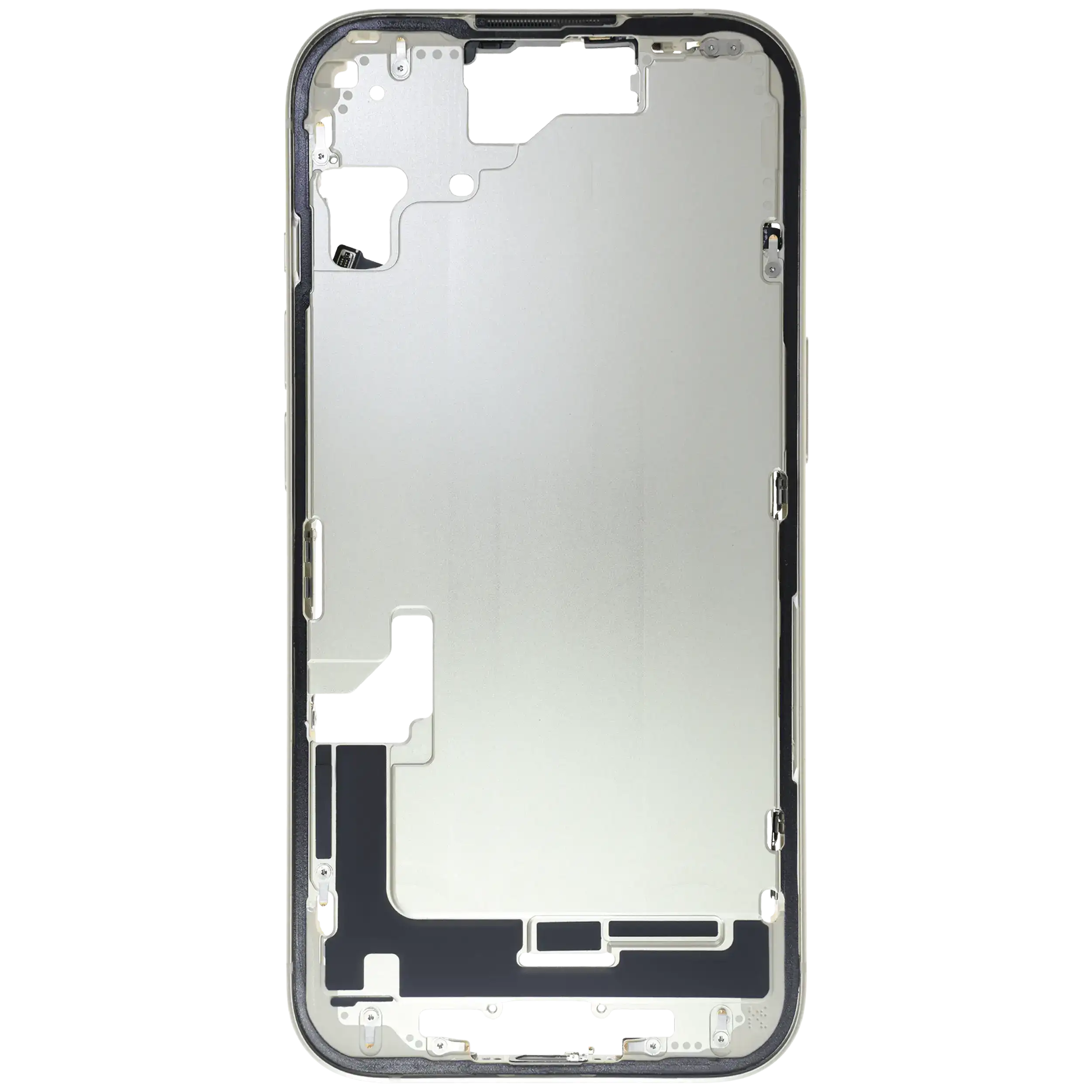 Midframe/Rahmen mit Small Parts für iPhone 15 (US-Version) (gebrauchter OEM-Ausbau, Qualität C) (Gelb)