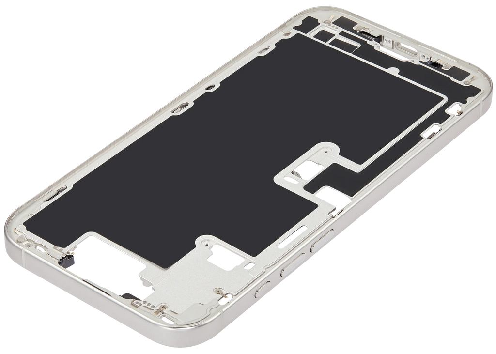 Midframe/Rahmen mit Power And Volume Button für iPhone 16 Pro Max (US-Version) (Aftermarket Plus) (Weiß Titanium)