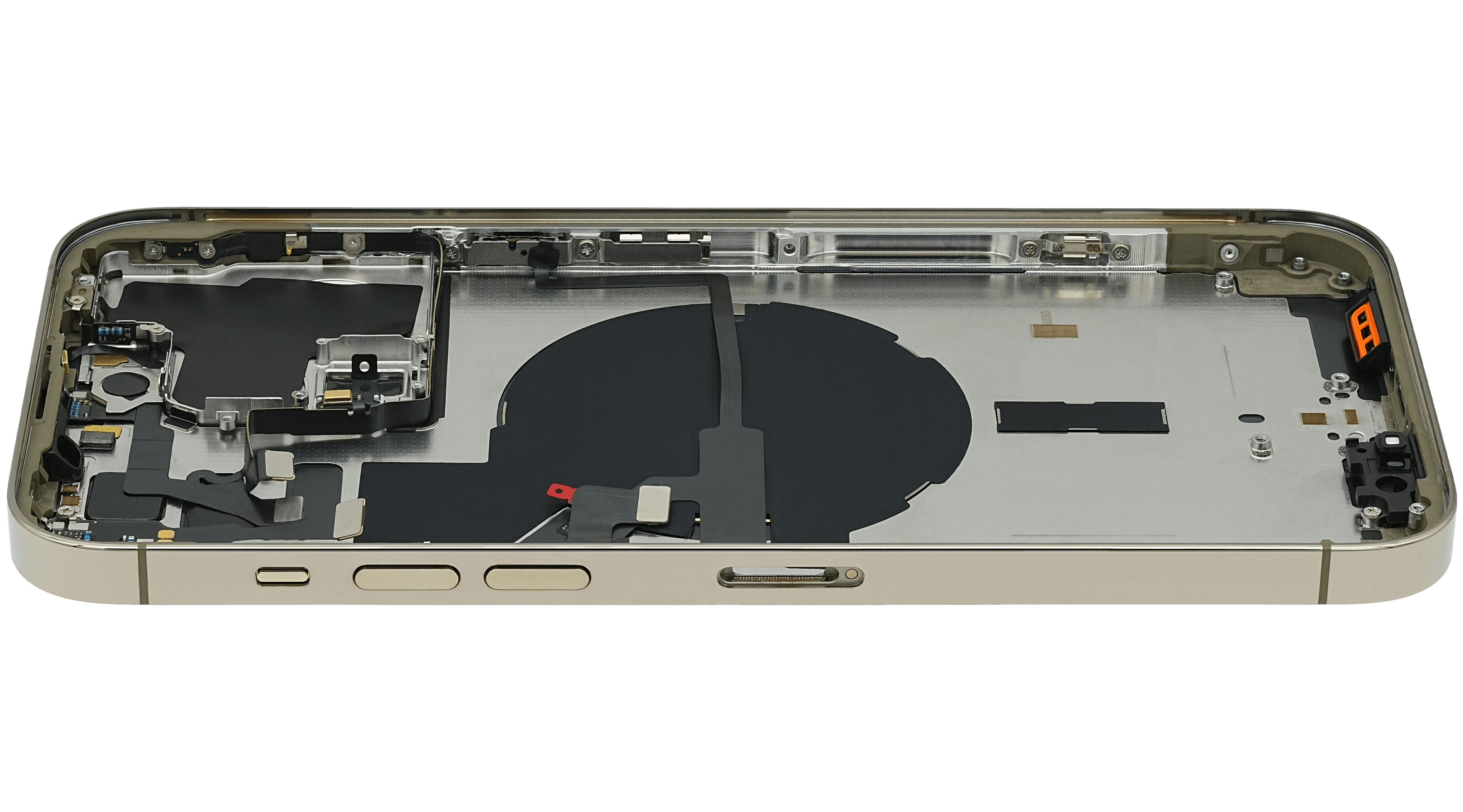 Backcover/Rahmen mit Small Parts für iPhone 14 Pro Max (EU / Global Version) (gebrauchter OEM-Ausbau, Qualität A) (Gold)