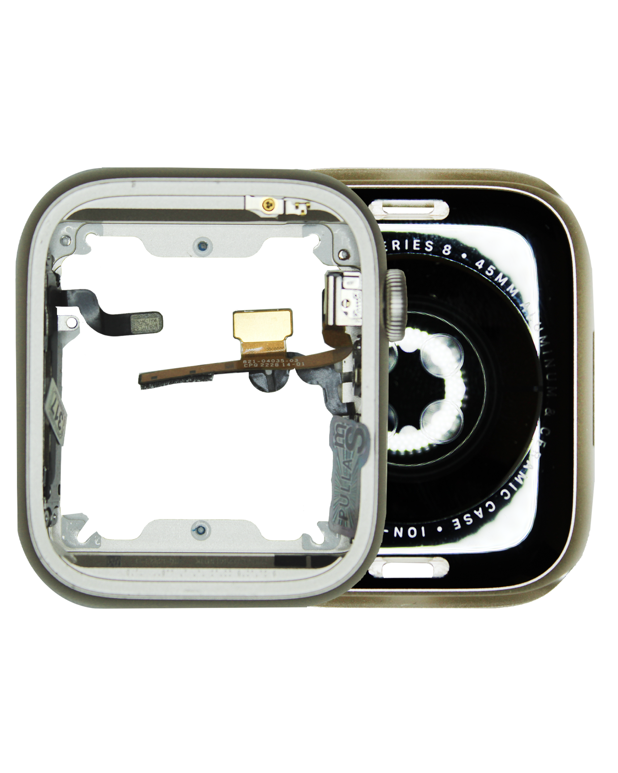 Backcover/Rahmen für Watch Series 8 (45MM) (Aluminum/Starlight) (GPS Version) (gebrauchter OEM-Ausbau, Qualität B/C)