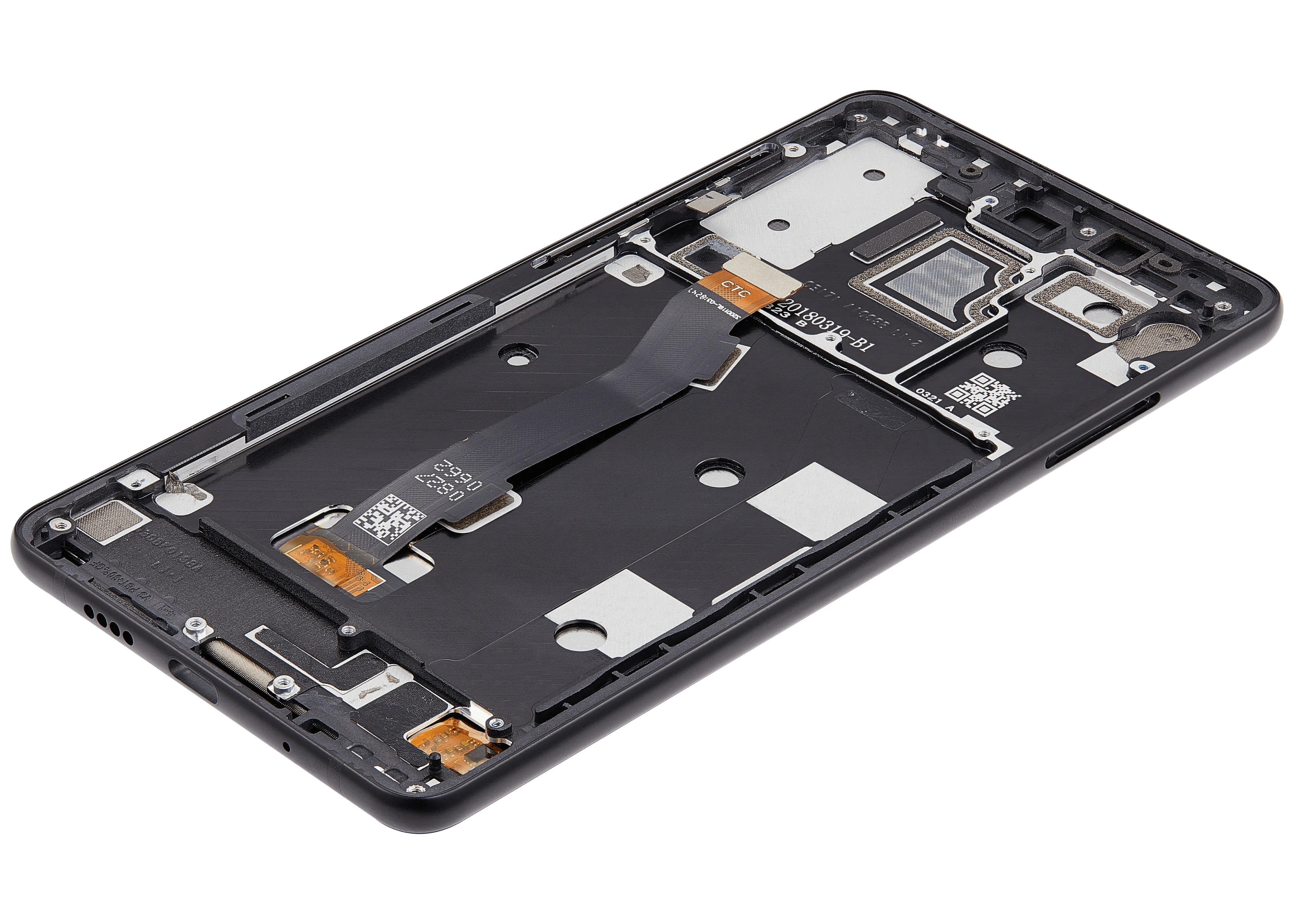 LCD-Display mit Rahmen für Xiaomi Mi Mix 2S (Aftermarket Plus) (Schwarz)
