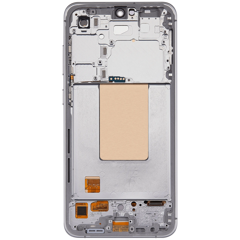 OLED-Display mit Rahmen für Samsung Galaxy S24 FE 5G (US & Internationale Version) (6.62") (Aftermarket Plus) (Grau)