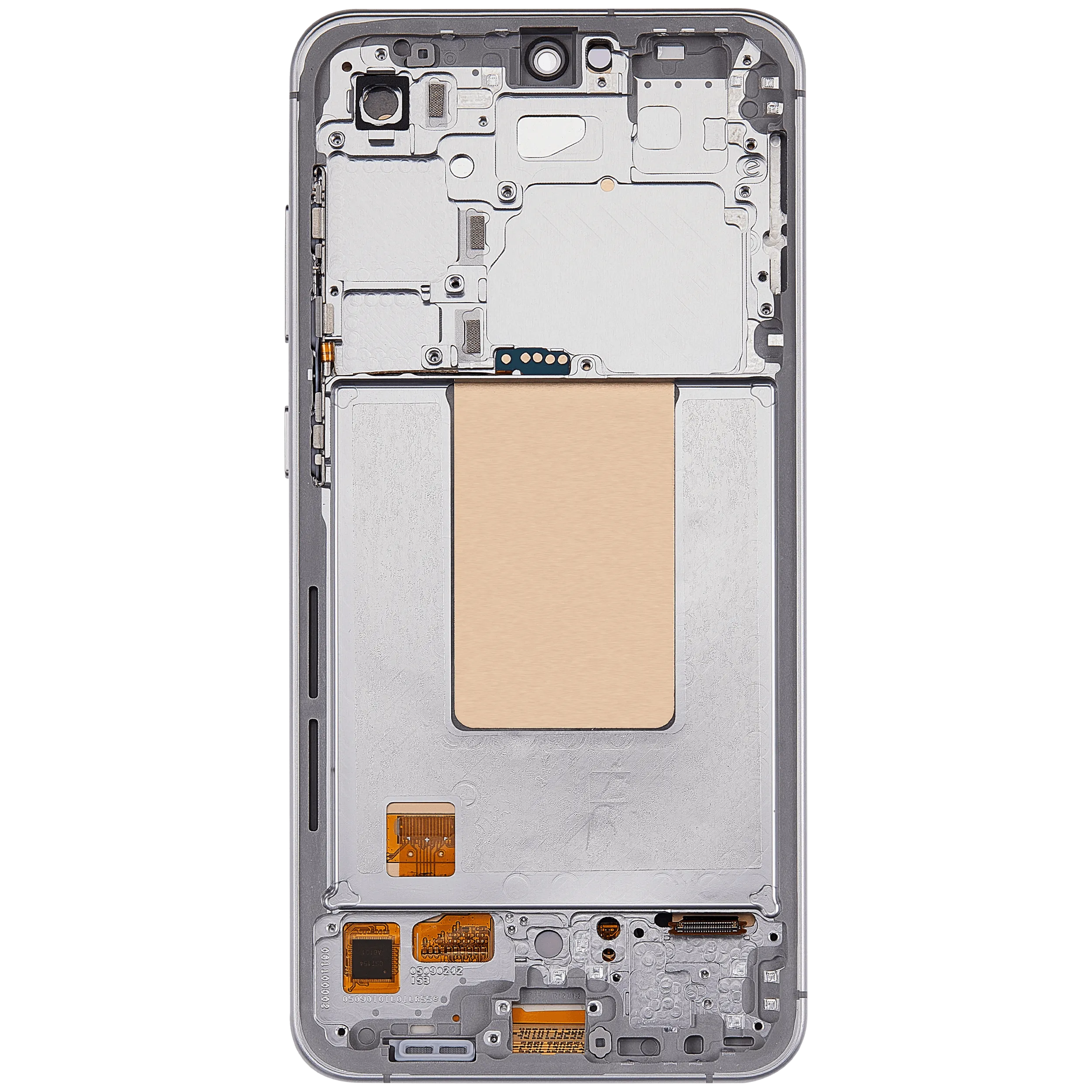 OLED-Display mit Rahmen für Samsung Galaxy S24 FE 5G (US & Internationale Version) (6.62") (Aftermarket Plus) (Grau)
