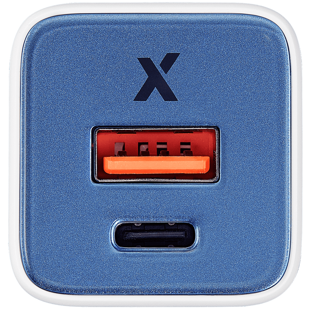 AmpSentrix Pro 30W 2-in-1 USB-C / USB-A GaN Wall Adapter (Ultramarine)