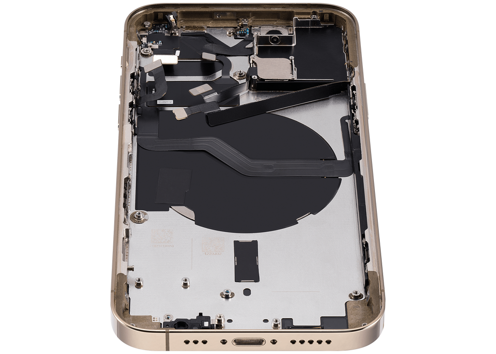 Backcover/Rahmen mit Small Parts für iPhone 12 Pro (EU / Global Version) (gebrauchter OEM-Ausbau, Qualität C) (Gold)