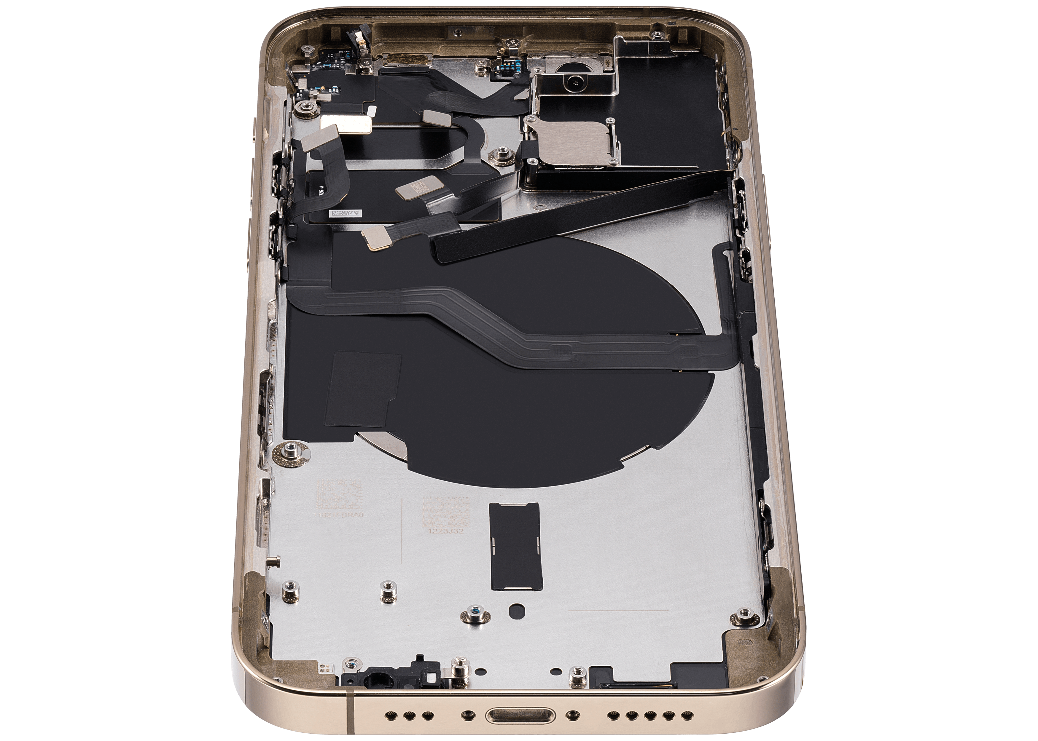 Backcover/Rahmen mit Small Parts für iPhone 12 Pro (EU / Global Version) (gebrauchter OEM-Ausbau, Qualität C) (Gold)