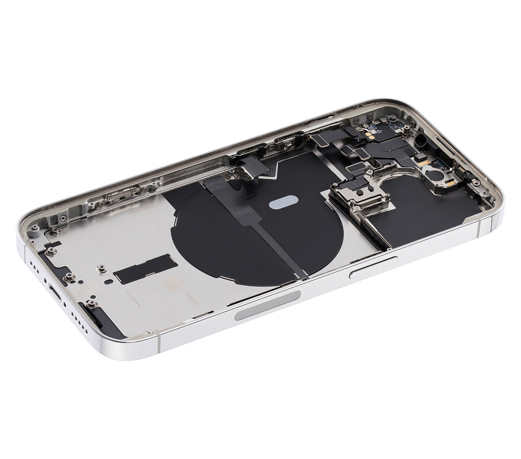Backcover/Rahmen mit Small Parts für iPhone 14 Pro (US-Version) (gebrauchter OEM-Ausbau, Qualität A) (Silber)