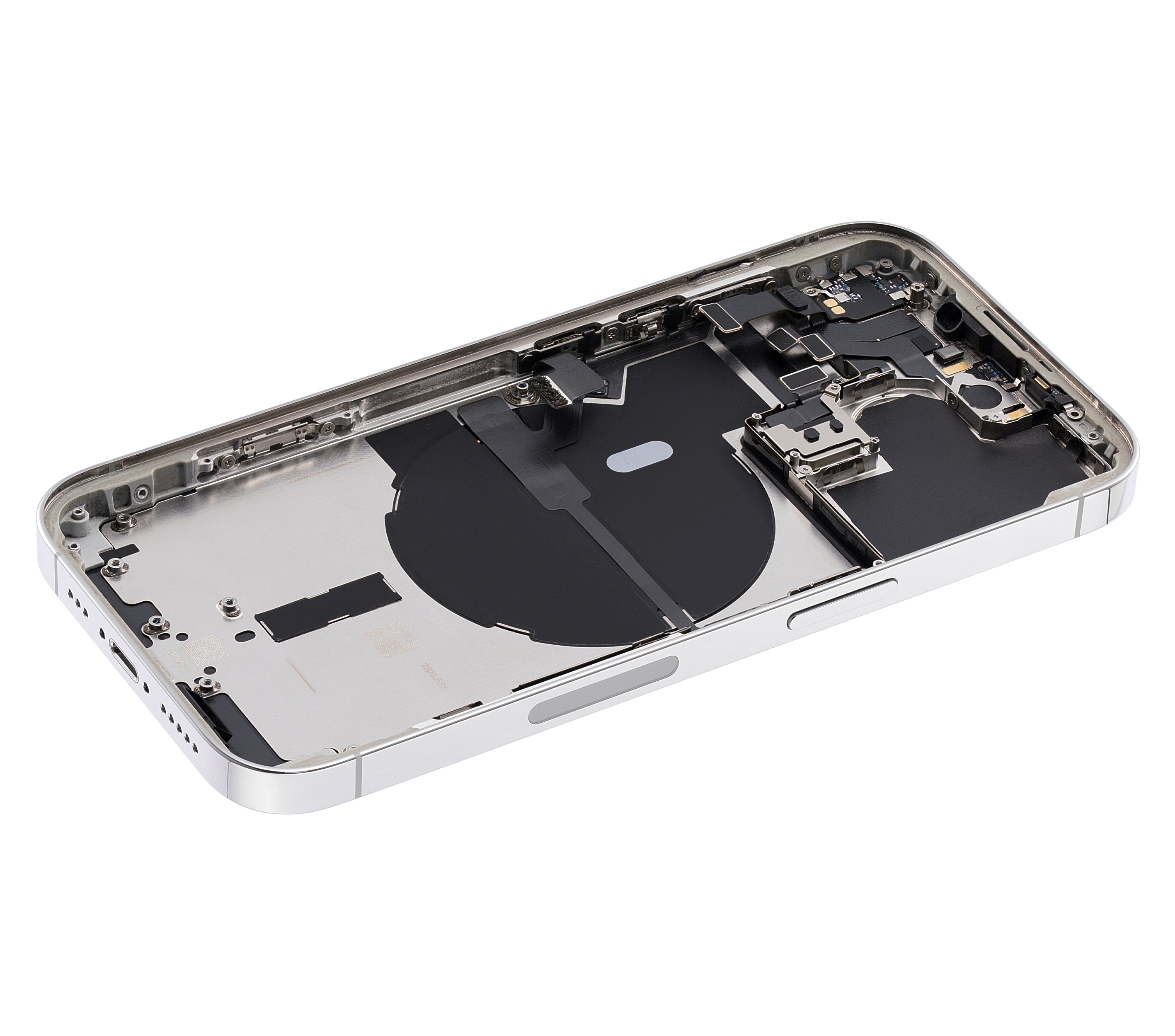 Backcover/Rahmen mit Small Parts für iPhone 14 Pro (US-Version) (gebrauchter OEM-Ausbau, Qualität A) (Silber)