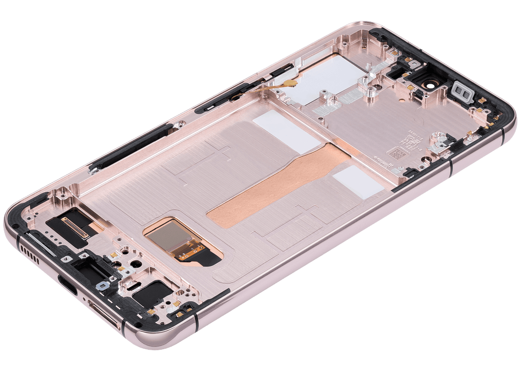 OLED-Display mit Rahmen für Samsung Galaxy S22 Plus 5G (US & Internationale Version) (Aftermarket Plus) (120Hz) (Pink Gold / Violet)