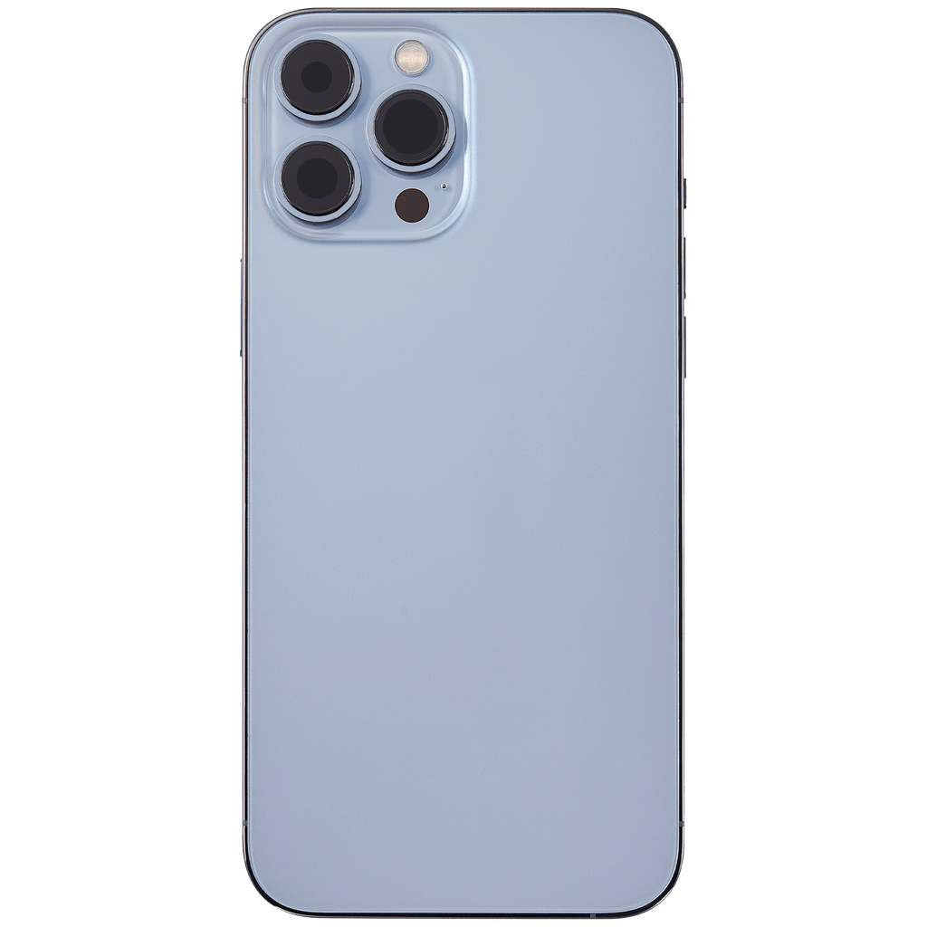 Backcover/Rahmen mit Small Parts für iPhone 13 Pro Max (EU / Global Version) (gebrauchter OEM-Ausbau, Qualität B) (Sierra Blau)