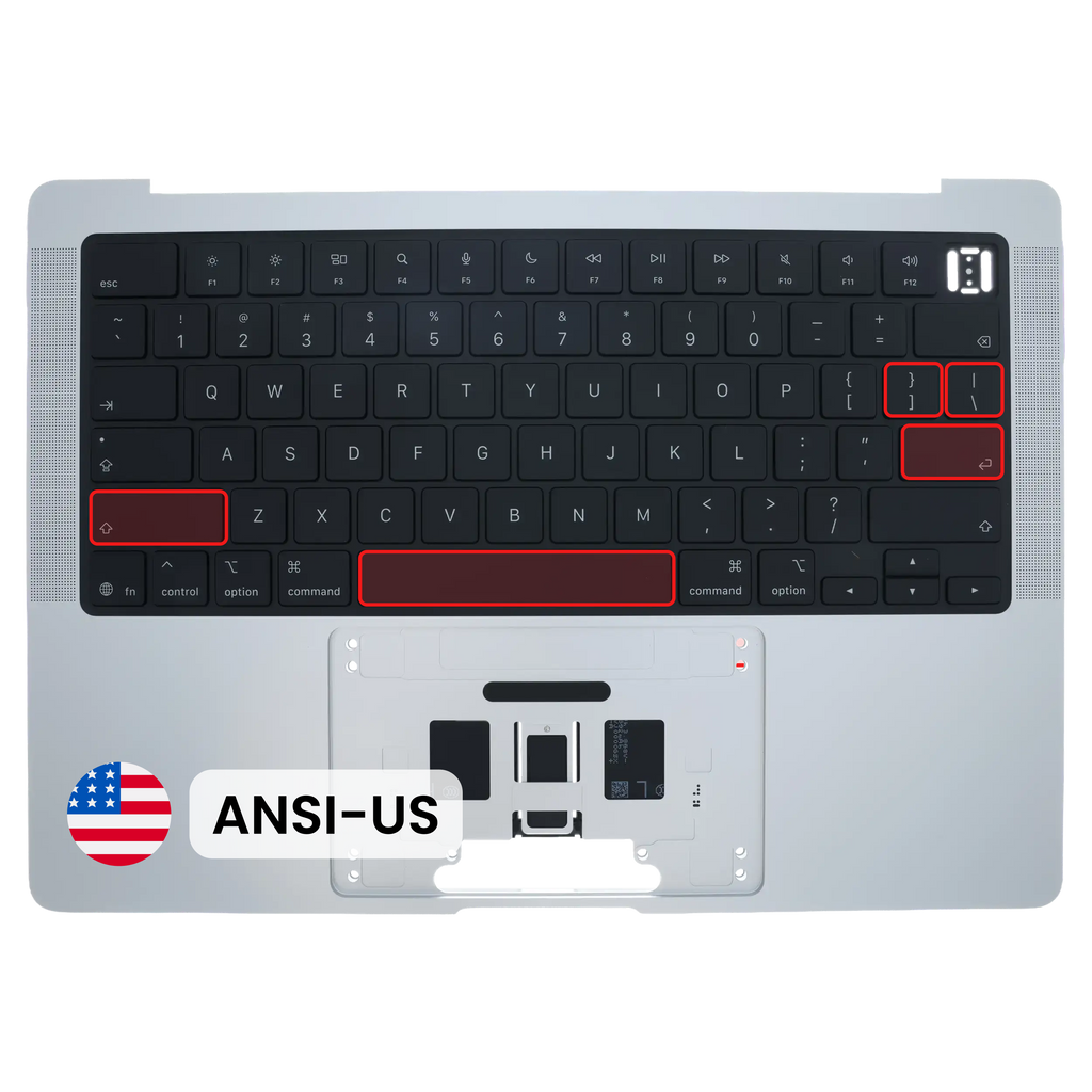 Top Case mit Keyboard (ANSI US) für MacBook Pro 14" A3426 (2026) (Original OEM) (Silber)