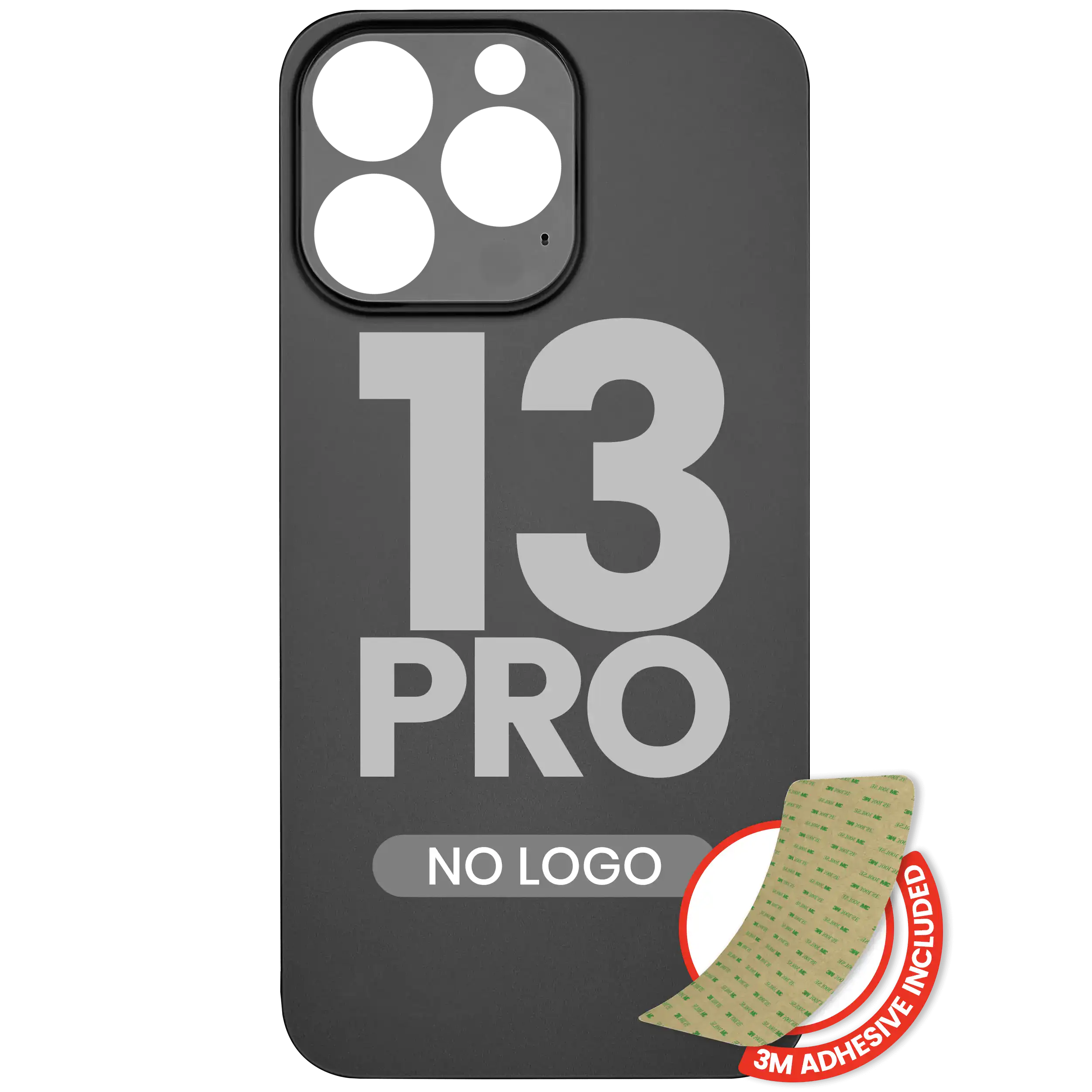 Back Cover with 3M Adhesive for iPhone 13 Pro (No Logo / Large Camera Opening) (Graphite)