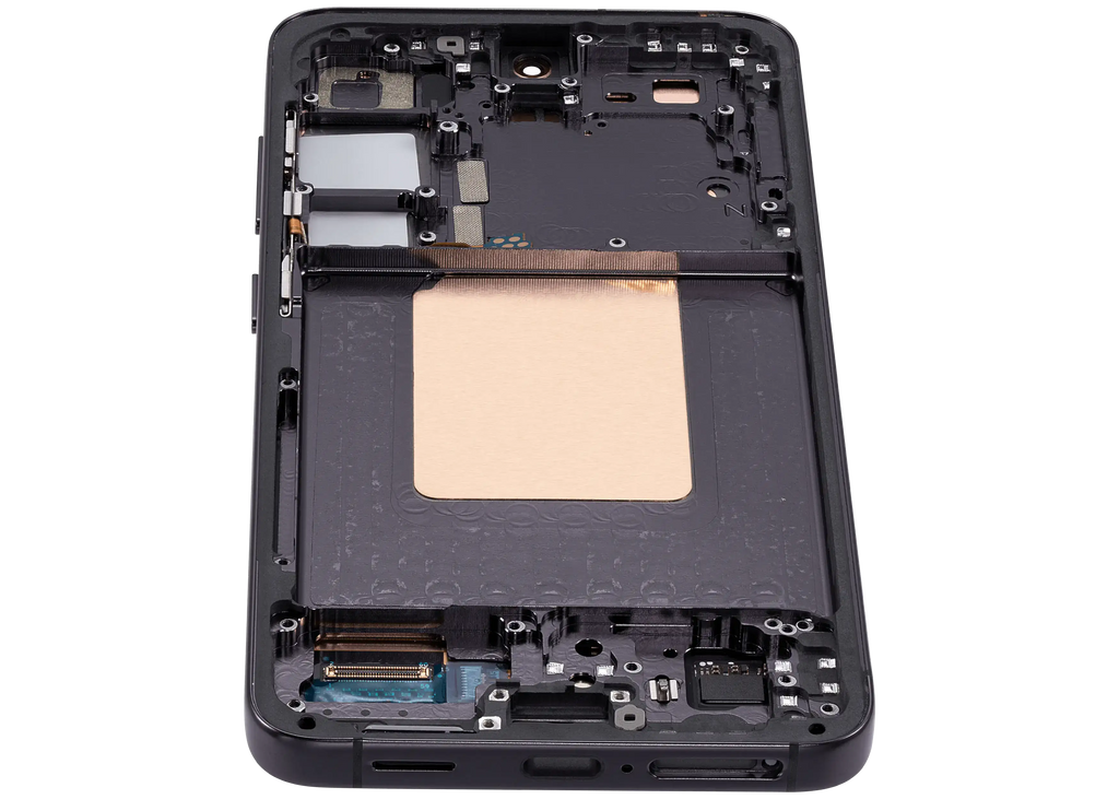 OLED-Display mit Rahmen für Samsung Galaxy S24 5G (US & Internationale Version) (gebrauchter OEM-Ausbau, Qualität A) (Onyx Black)
