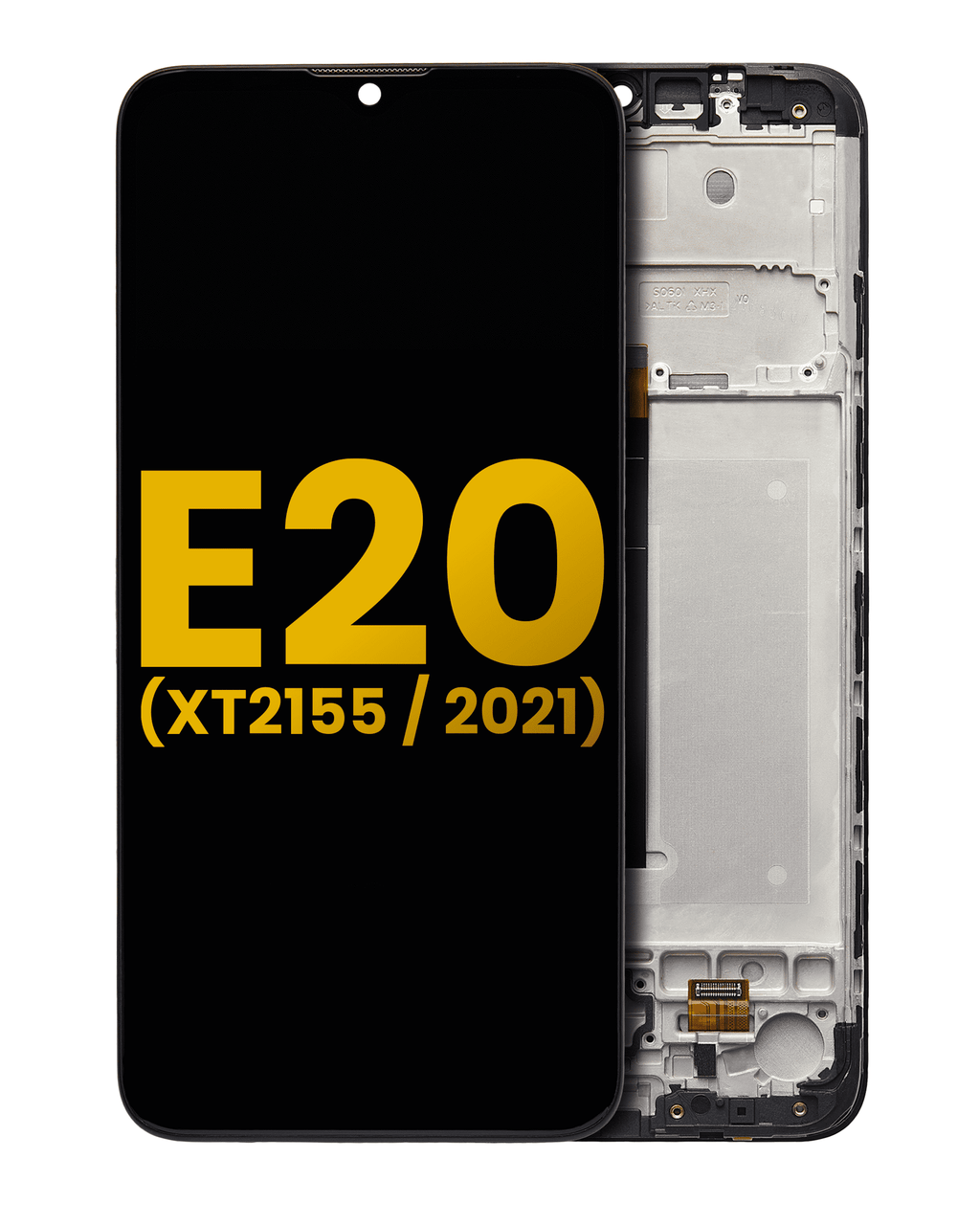LCD Display with Frame for Motorola Moto E20 (XT2155 / 2021) (Refurbished) (Black)
