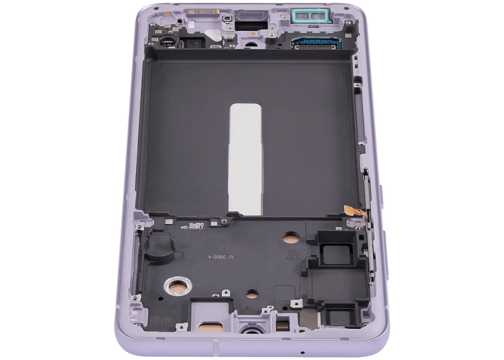 OLED-Display mit Rahmen für Samsung Galaxy S21 FE 5G (US & Internationale Version) (Aftermarket Plus) (120Hz) (Lavender)