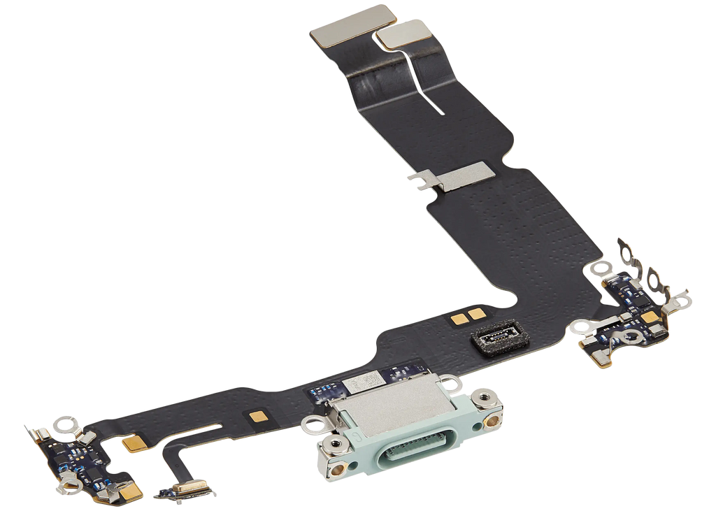 Ladebuchse Flex Cable für iPhone 15 Plus (gebrauchter OEM-Ausbau) (Grün)