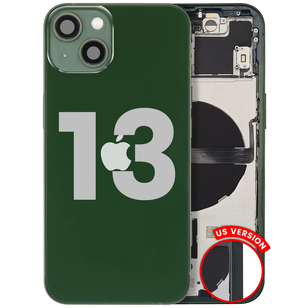 Backcover/Rahmen mit Small Parts für iPhone 13 (US-Version) (gebrauchter OEM-Ausbau, Qualität A) (Grün)