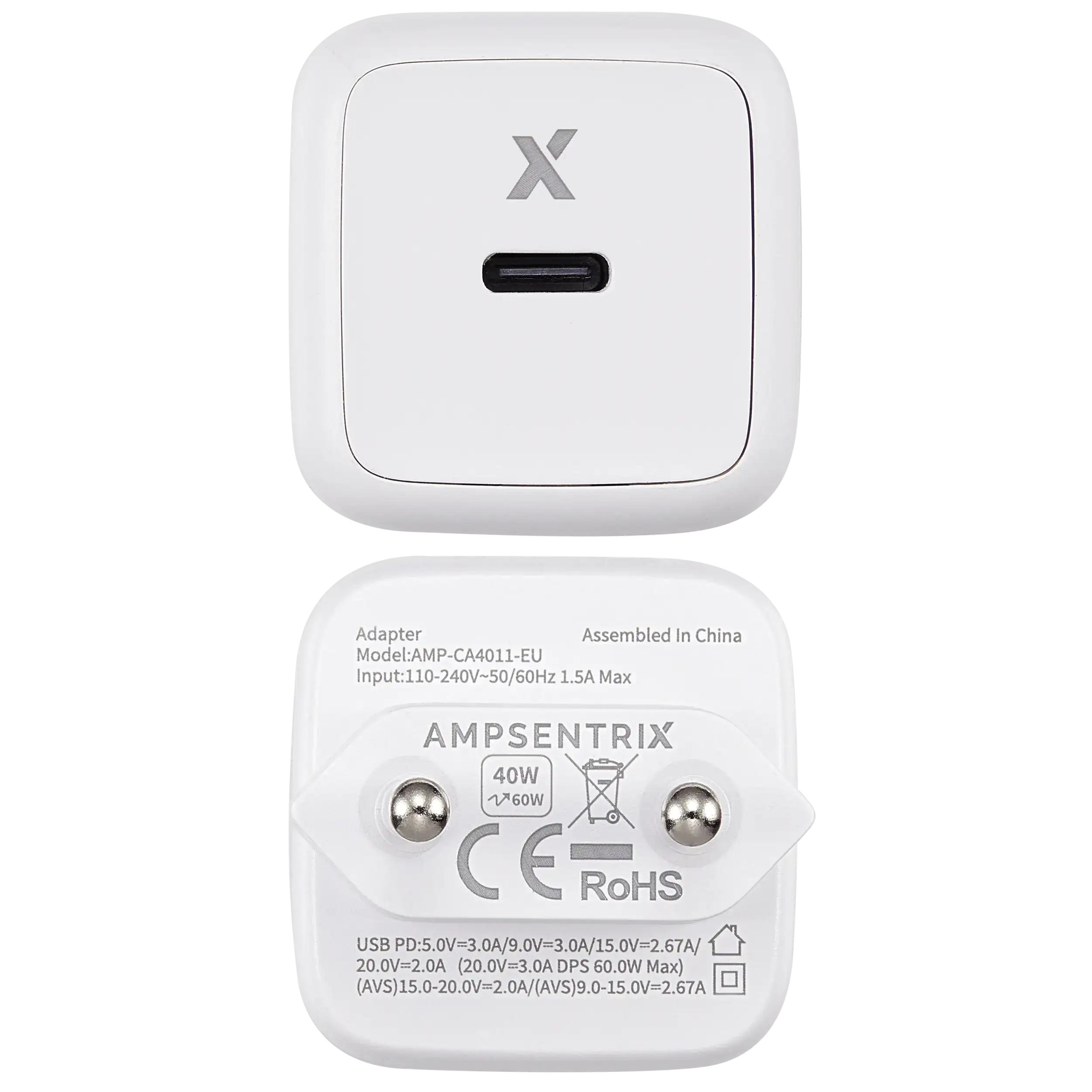 40W USB Type C Wall Power Adapter (220V EU) (AmpSentrix)