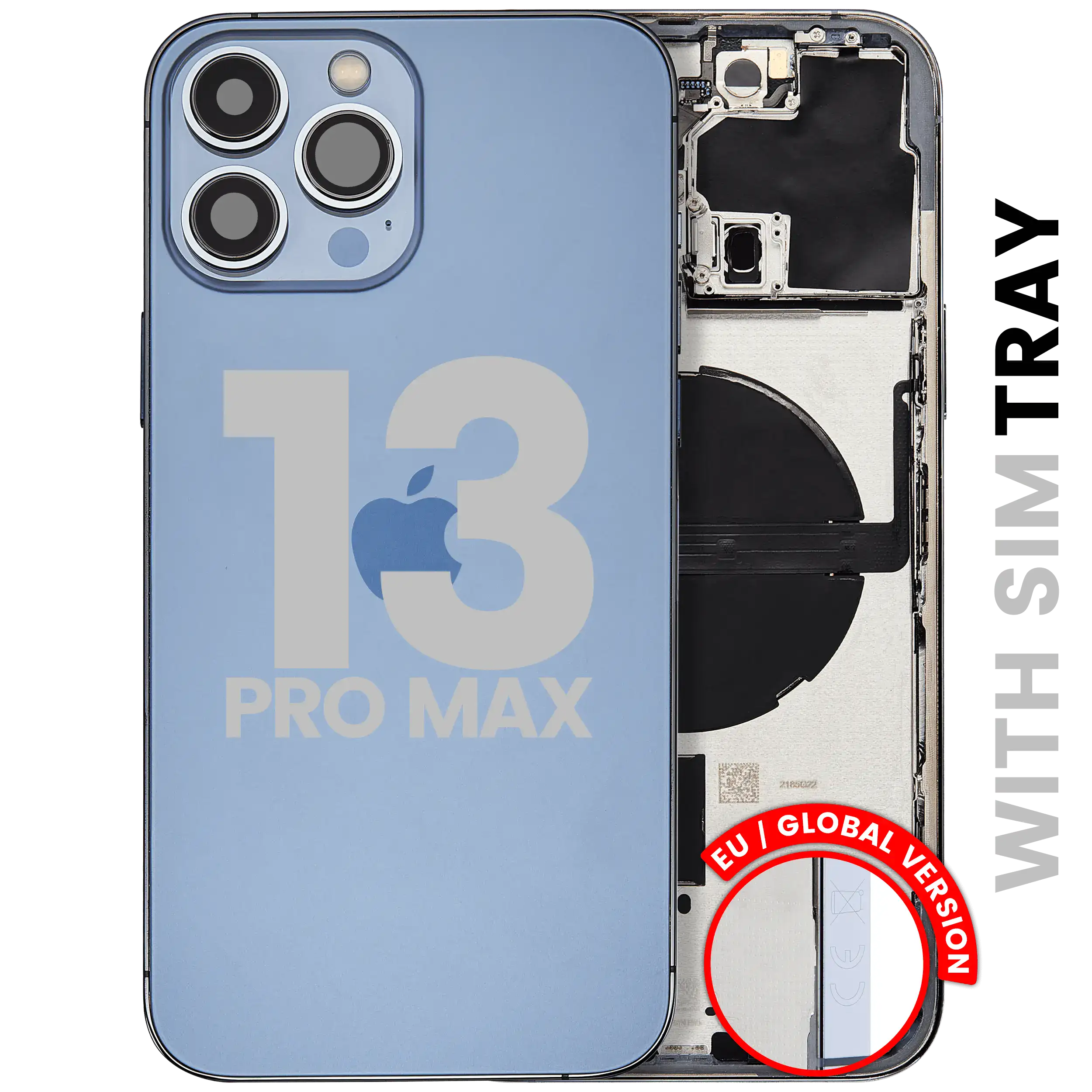 Original Apple-Ausbau A gebraucht – iPhone 13 Pro Backcover/Rahmen Sierrablau