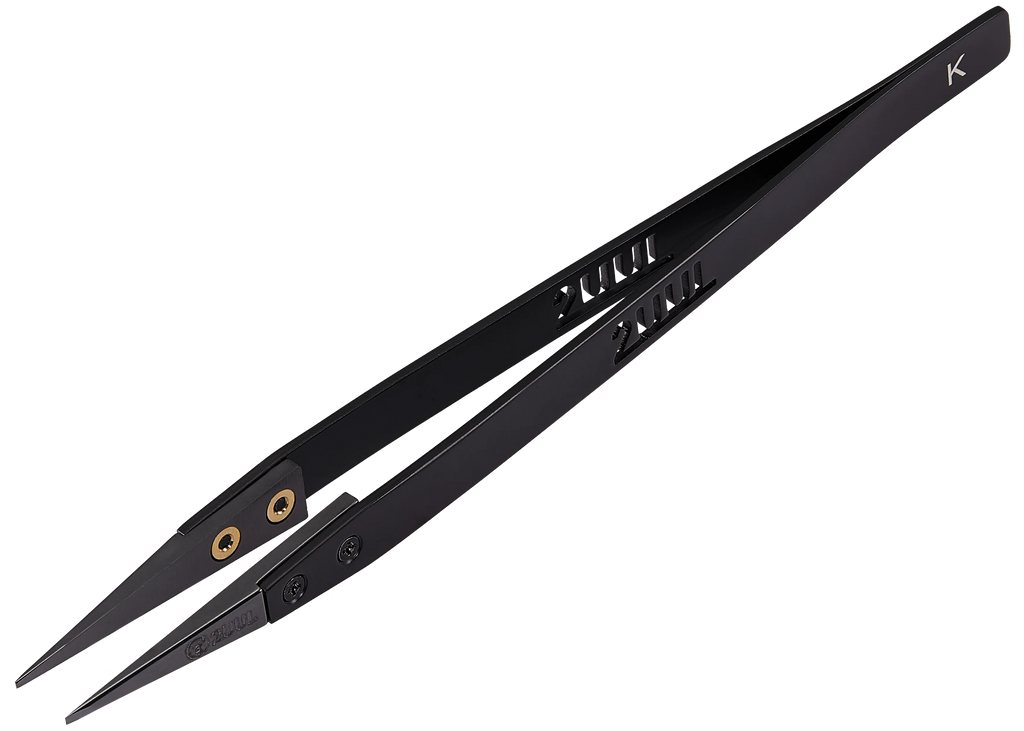 TW32 Black Flat Tip ESD-Safe Ceramic Tweezer (2UUL)