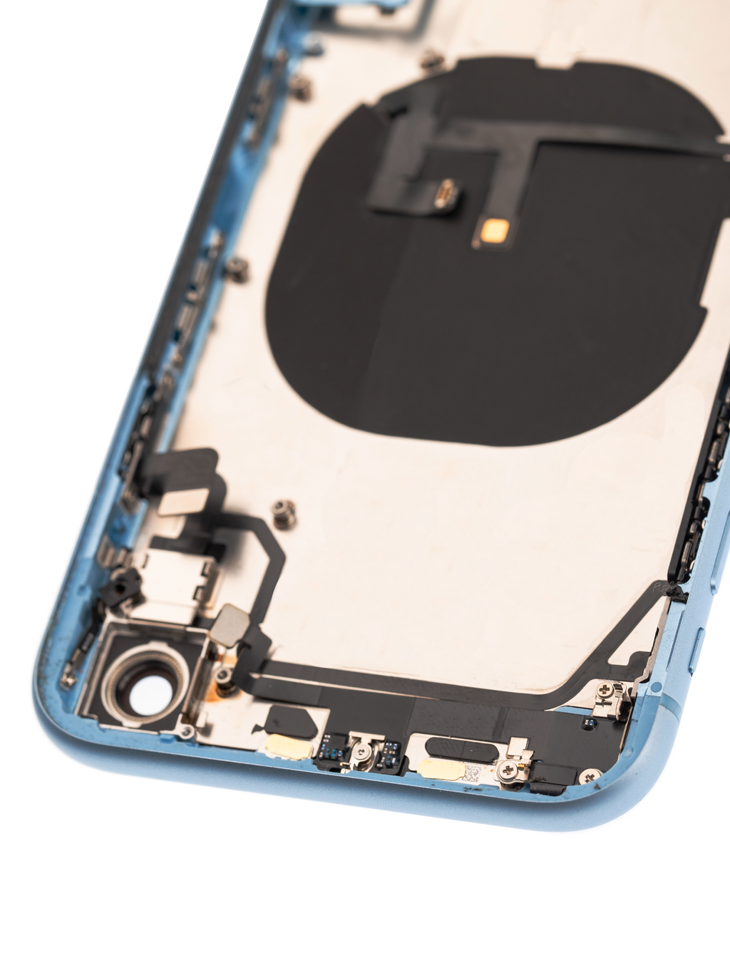Backcover/Rahmen mit Small Components Pre-Installed für iPhone XR (gebrauchter OEM-Ausbau, Qualität A) (Blau)