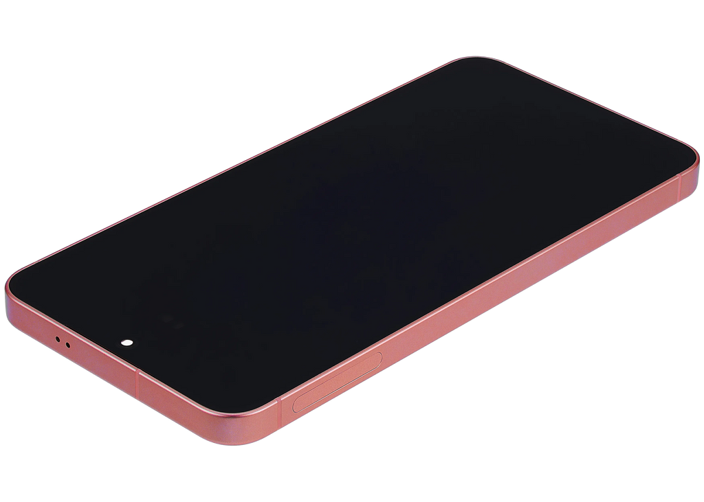OLED-Display mit Rahmen für Samsung Galaxy S25 5G (US & International) (Aftermarket Plus) (Coral Rot)