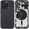 Backcover/Rahmen mit Small Parts für iPhone 15 Pro (US-Version) (gebrauchter OEM-Ausbau, Qualität B) (Schwarz Titanium)