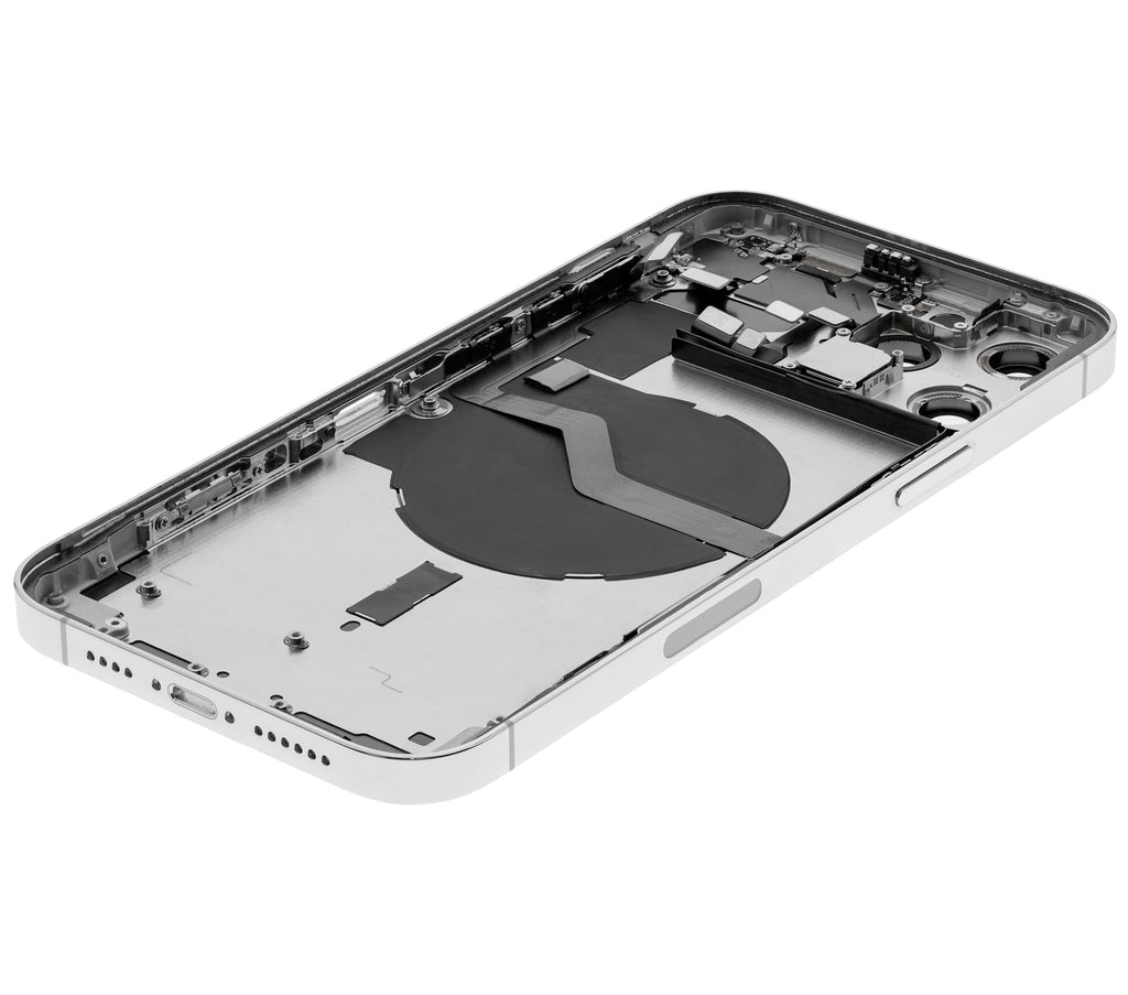 Backcover/Rahmen mit Small Parts für iPhone 12 Pro Max (US-Version) (gebrauchter OEM-Ausbau, Qualität A) (Silber)